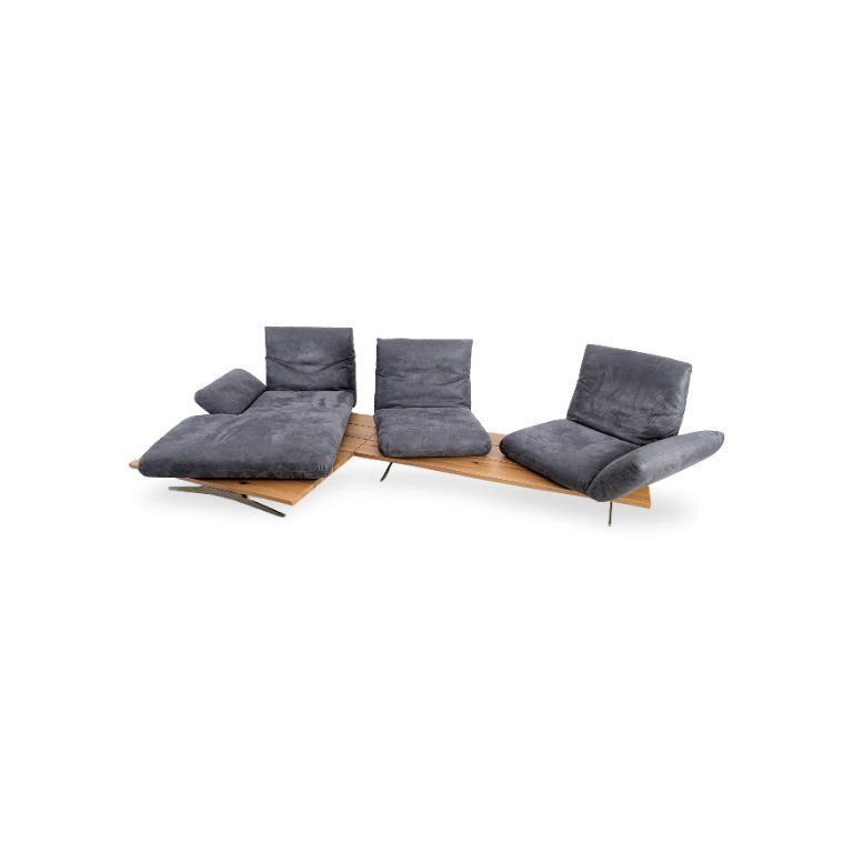 Koinor Schwof Hoekbank, Designer Couch Bison 69, Blauw Leer photo 3446.0