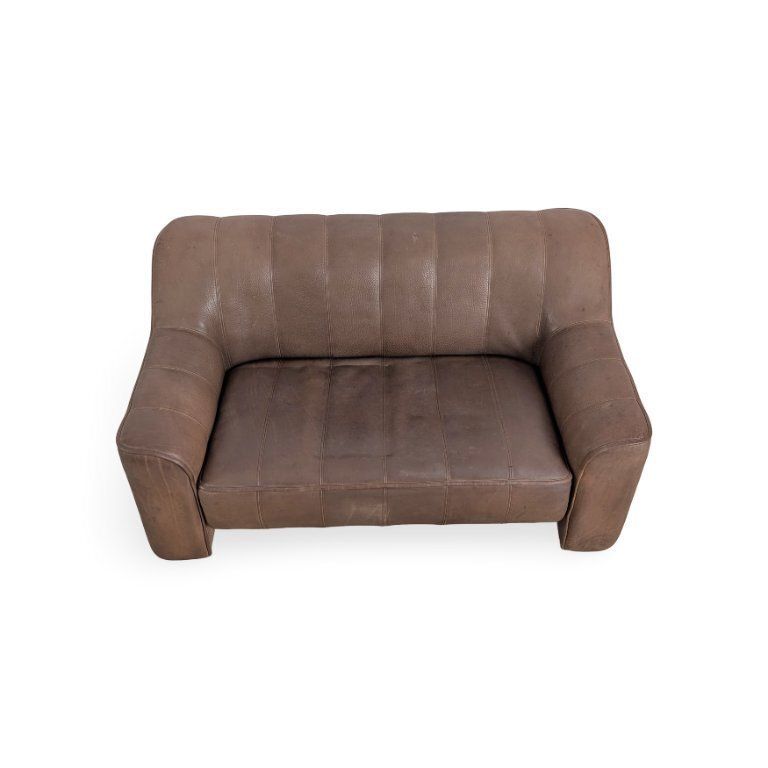 Lot de 2 canapés 2 places De Sede DS44 en cuir buffle brun photo furniture