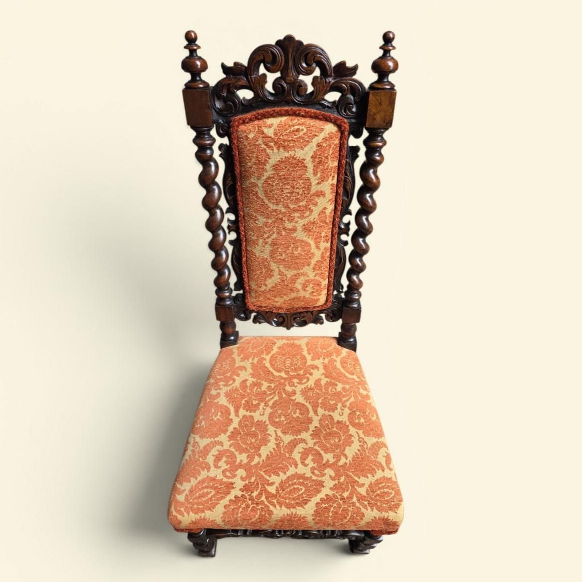 Furniture Antique Victorian Barley Twist Dining Chairs / Set Of 3 / C1850 photo