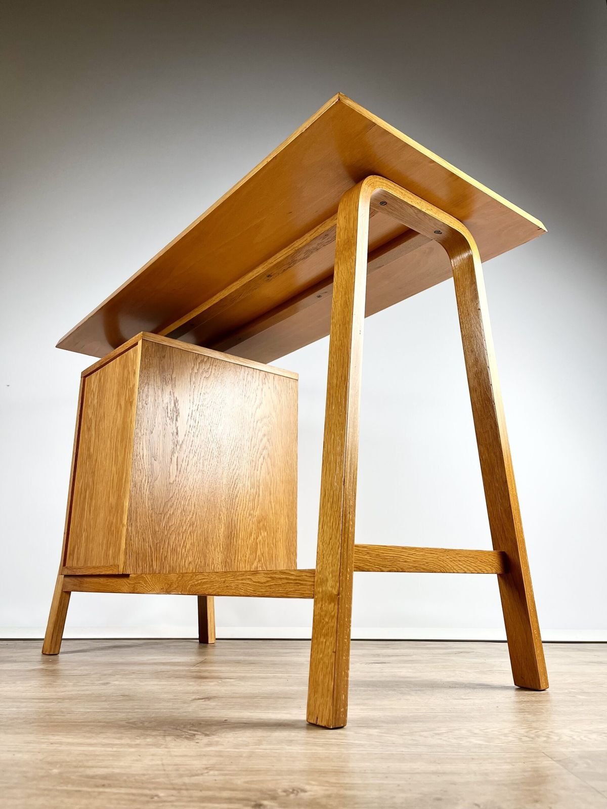Furniture Modernist Bentwood Gordon Russell Desk Czechoslovakian 1950s photo