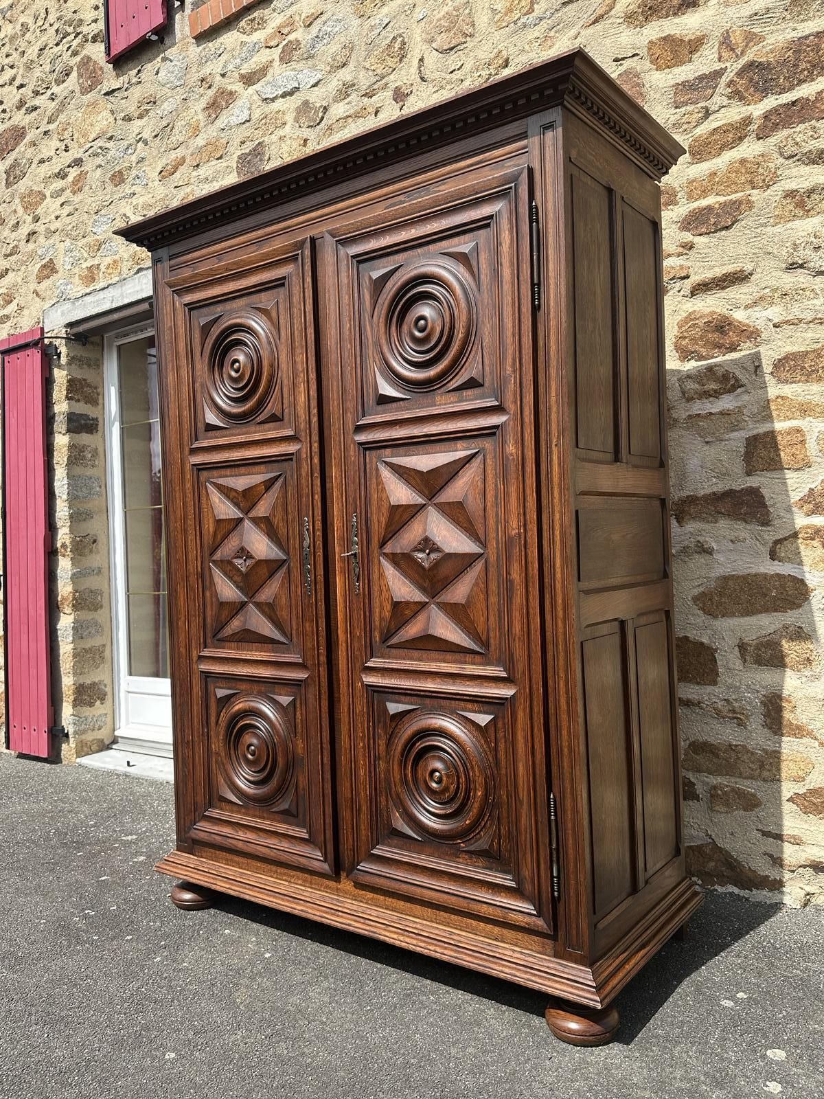 Antique French Bedroom Suite   Bed, Armoire, Bedside Tables photo 2795.0