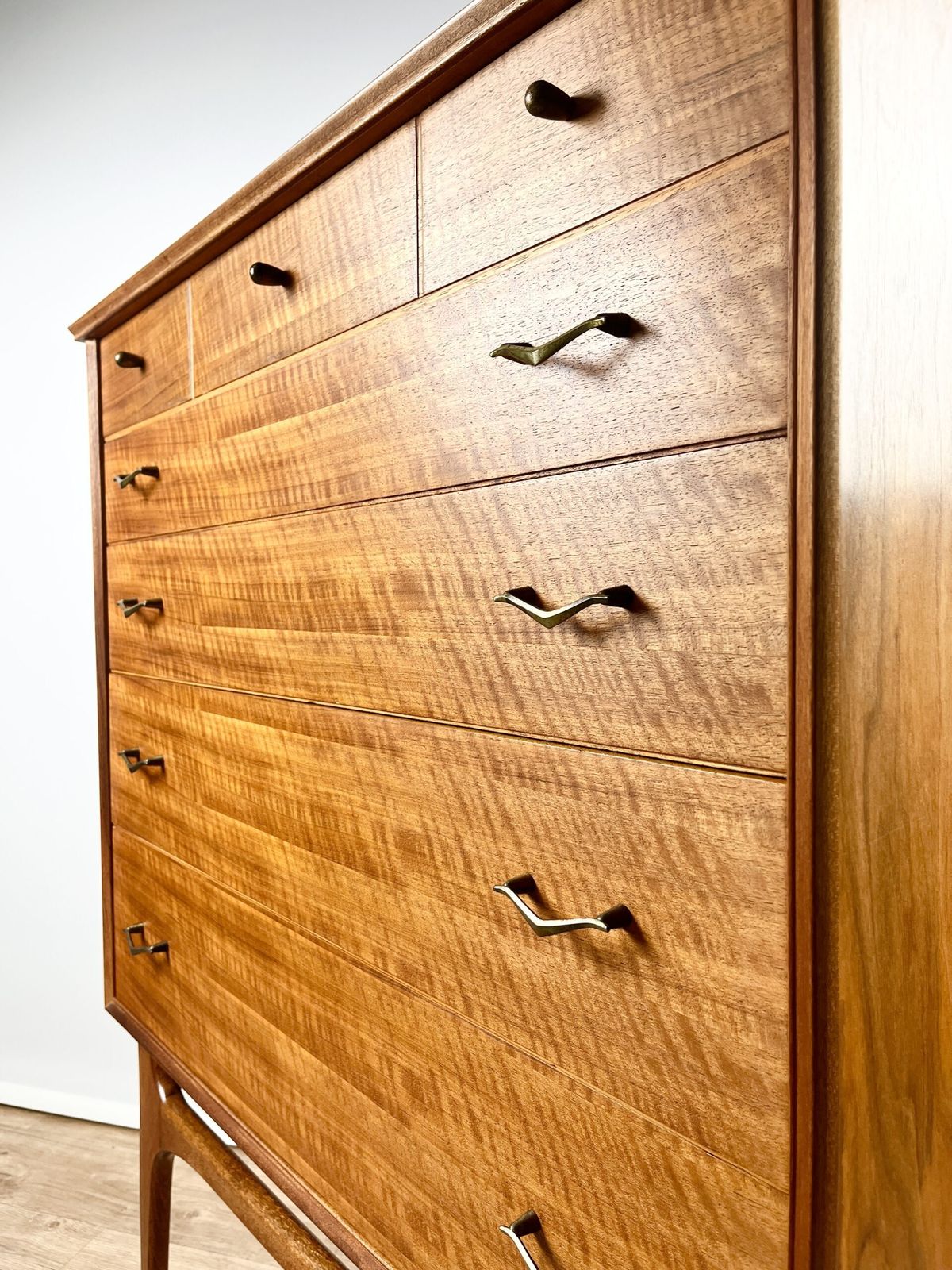 photo buy Alfred Cox Chest Of Drawers In French Walnut British 1950s