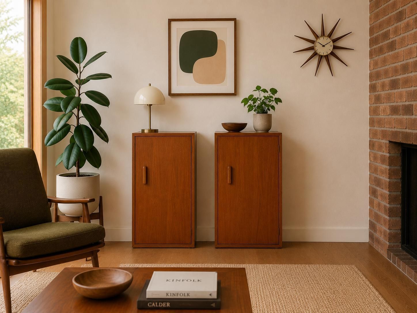 Pair Of Mid Century Teak Retro Mismatched Cupboards / Filing Cabinets