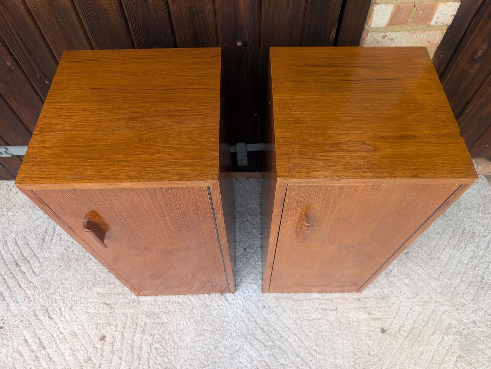 Pair Of Mid Century Teak Retro Mismatched Cupboards / Filing Cabinets photo 175.0