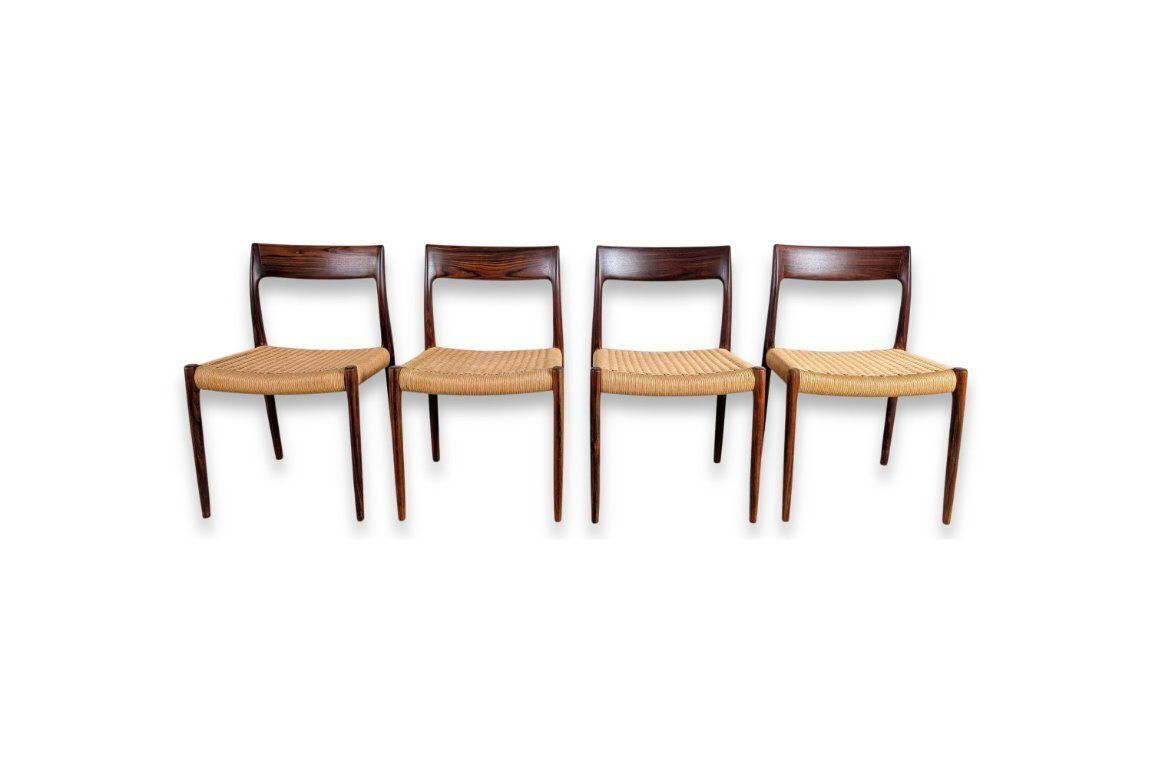 Set van 4 stoelen JL Mollers Model 75 Niels Otto Møller Palissander