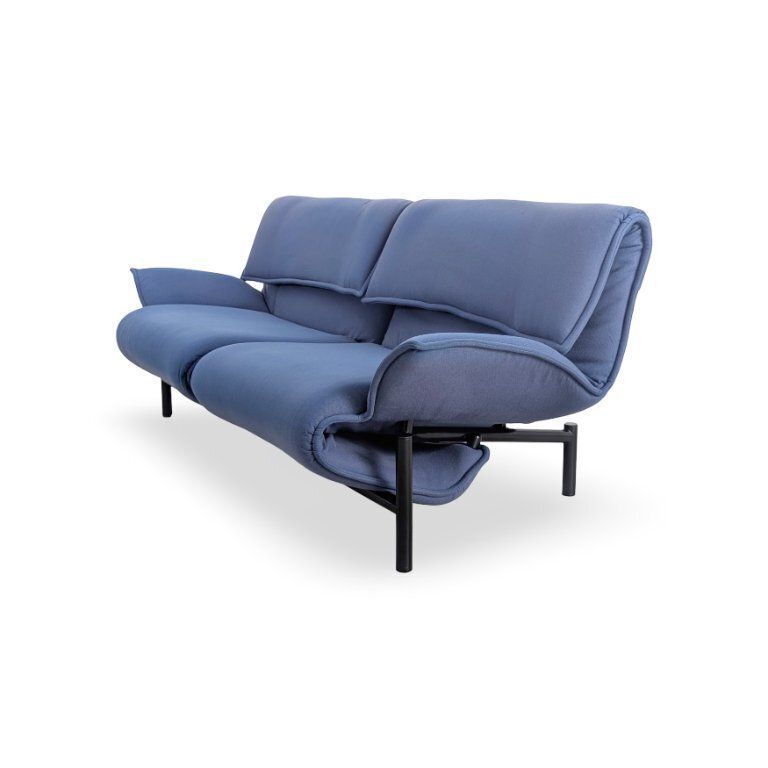 Canapé Cassina Veranda en tissu bleu, par Vico Magistretti photo for sale