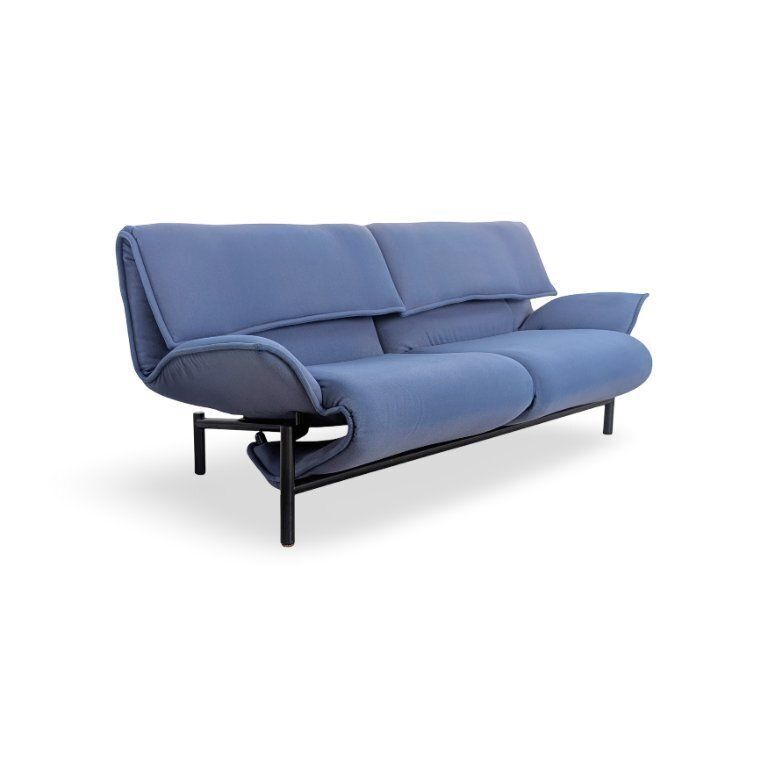 Cassina Veranda Sofa Design Couch Vico Magistretti Fabric Blue photo Furniture