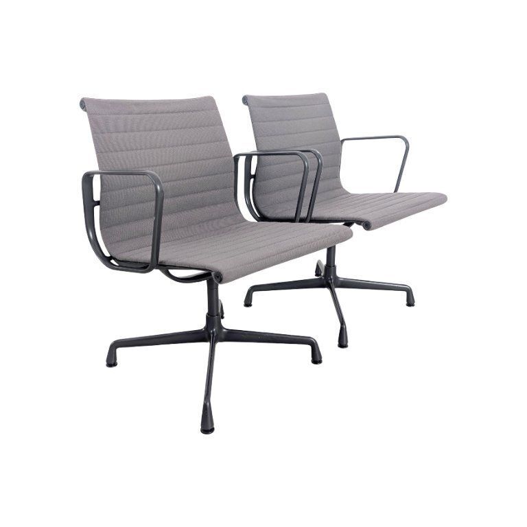 2x Vitra Ea 107 Office Chair Vitra Charles Ray Eames Hopsak Gray photo for sale