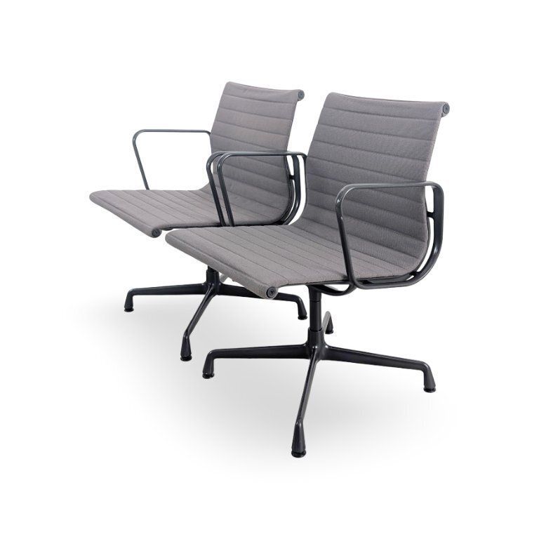 2x Vitra Ea 107 Bureaustoel Vitra Charles Ray Eames Hopsak Grijs photo Meubels