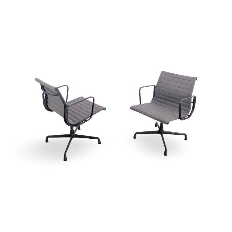 2x Vitra Ea 107 Office Chair Vitra Charles Ray Eames Hopsak Gray photo vinterior