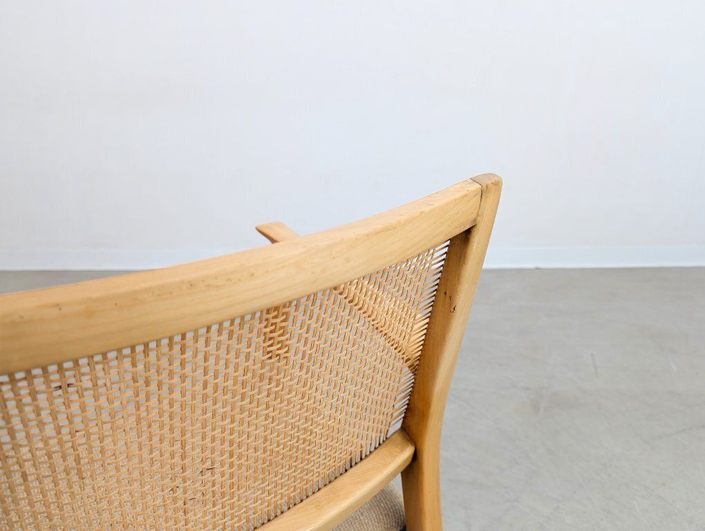photo for sale Midcentury Chair  Birch Cane Webbing Vintage Armchair