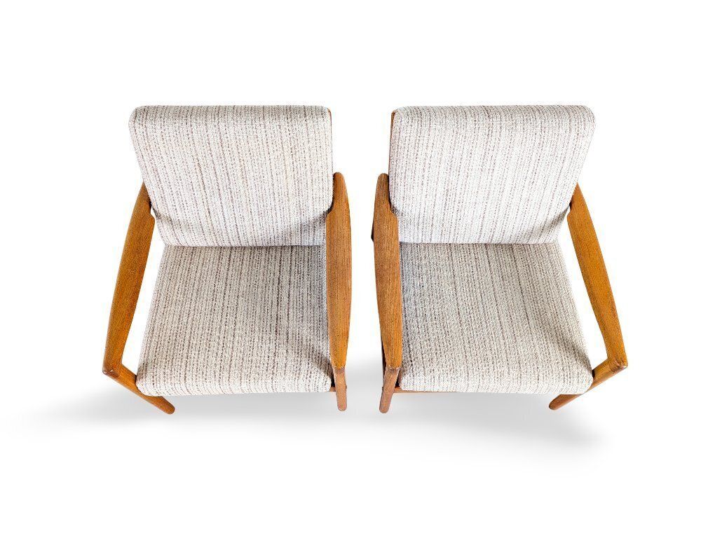 2x Midcentury Armchairs Oak Vintage Danish Design Easy Chair photo for sale