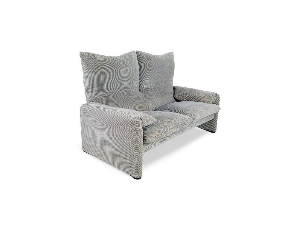 Cassina Maralunga tweezitsbank Vico Magistretti corduroy stof bruin grijs photo 2705.0