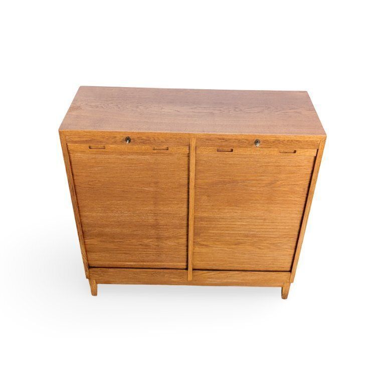 Mid-Century Rolluikkast, Ladekast, Eiken, Jaloezie, Kantoorkast photo furniture