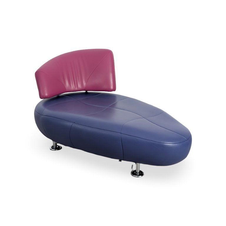 2x Chaise Longue Leolux Kikki Lounger Chaise Longue Leer Roze Blauw photo for sale