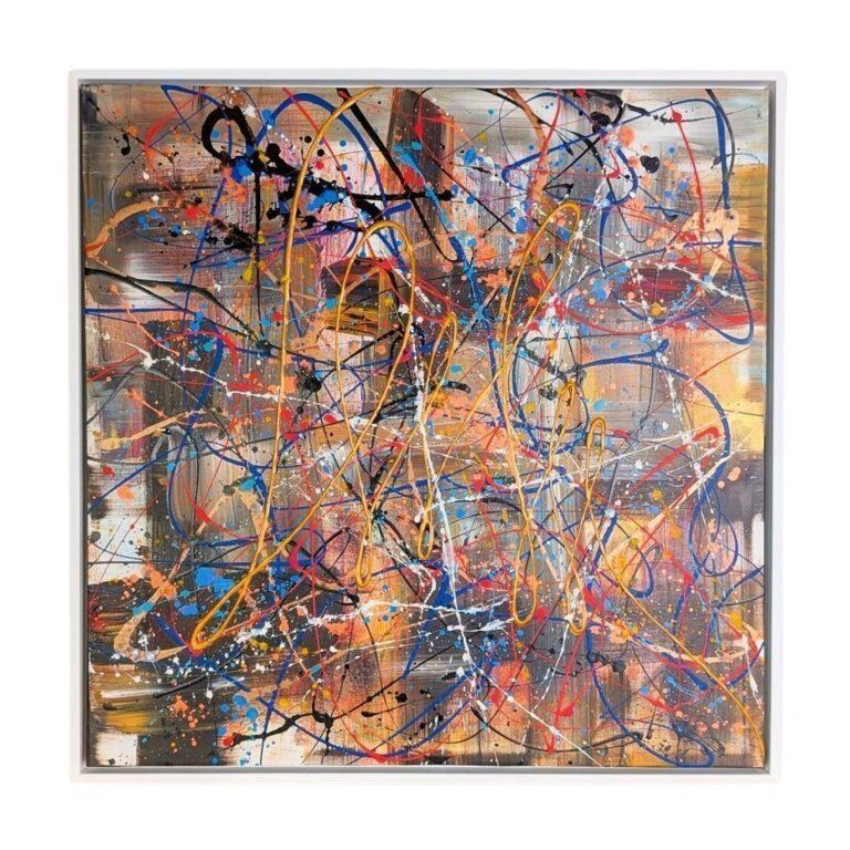 Peinture acrylique Kim Dieu, tableau moderne, Inspire Art, 79x79 photo for sale