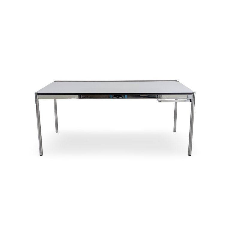 2x Usm Haller Table, Resin, White, Desk, Pearl Grey, Cable