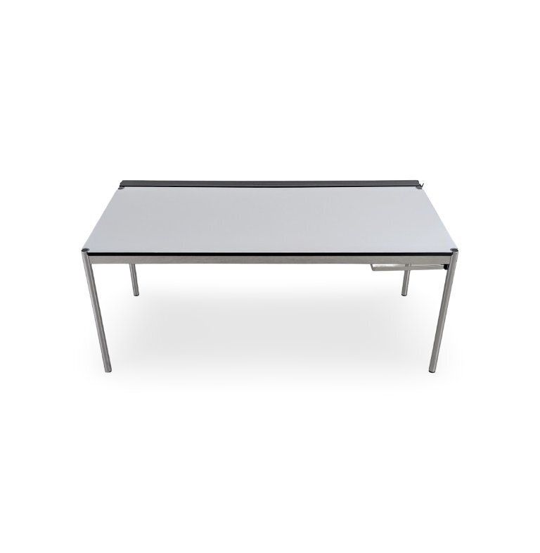 2x Usm Haller Table, Resin, White, Desk, Pearl Grey, Cable photo for sale