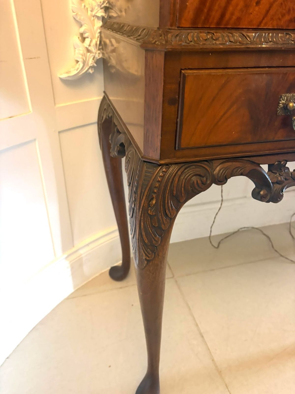 Antique Figured Mahogany Illuminated Cocktail Drinks Cabinet On Stand photo buy