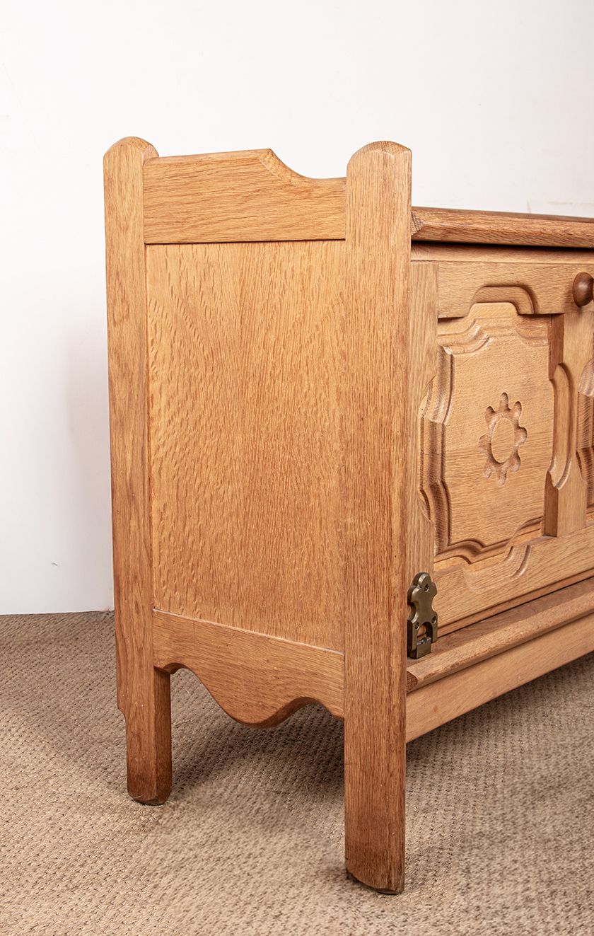 photo for sale Oak Sideboard By Guillerme And Chambron For Votre Maison 1960.