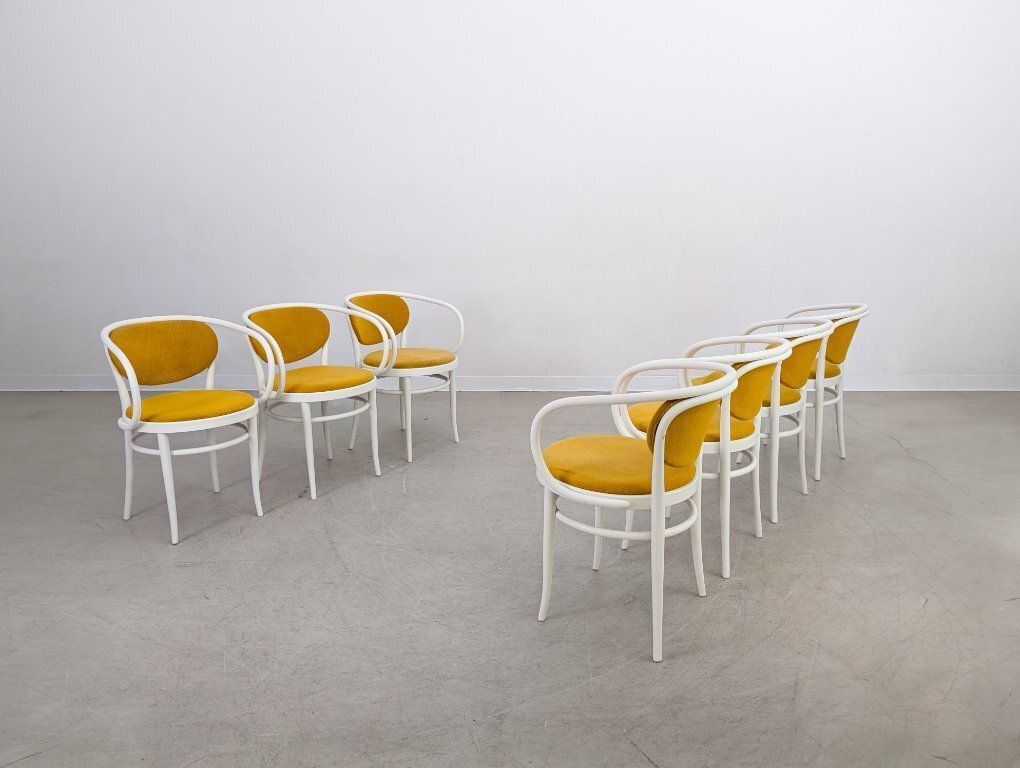 Lot de 7 chaises Thonet 210 P en bois courbé, jaunes, années 1960, design classique photo 4680.0