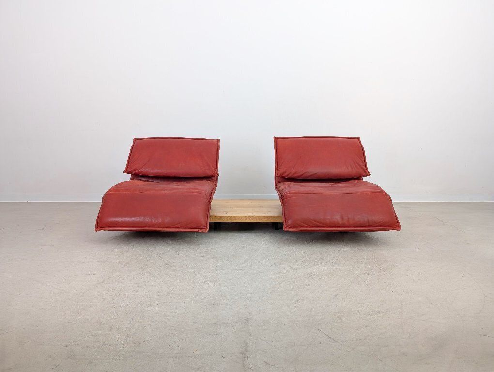 Koinor Free Motion 2 Edit bank – eiken/leer rood photo furniture