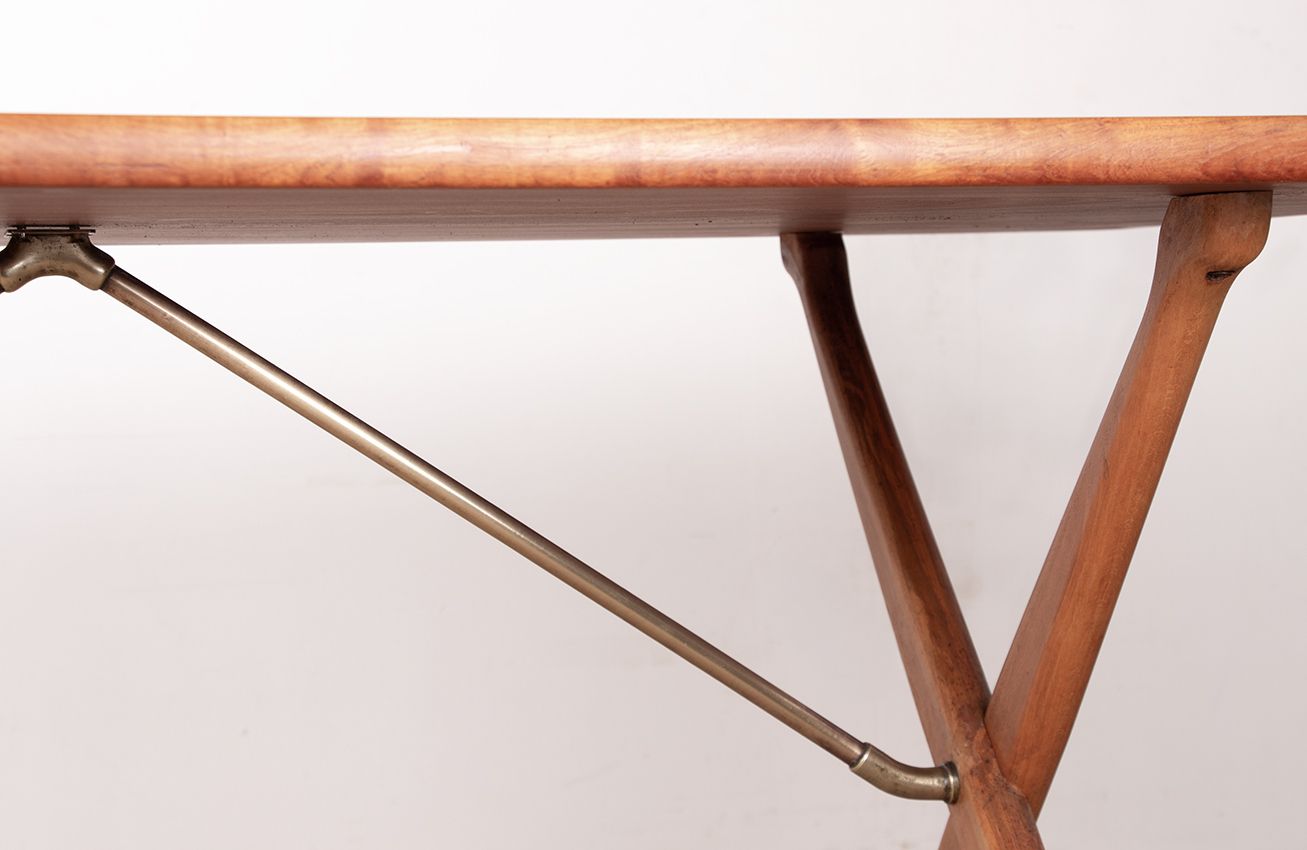 photo buy Danish Dining Table In Solid Teak And Beech And Brass, Model At 303 By Hans Wegner For Andreas Tuck 1960.