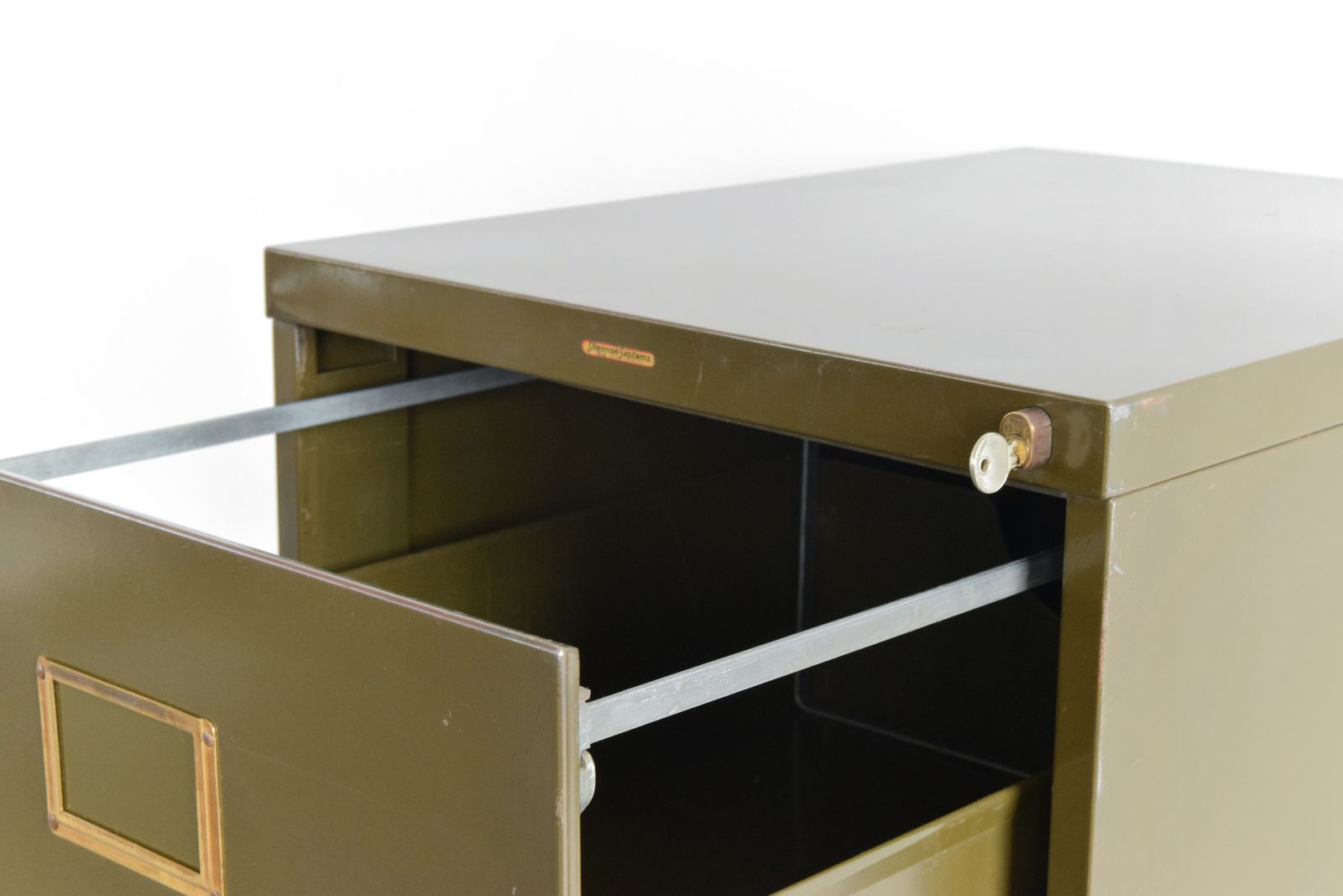 Vintage Green Metal Filing Cabinet By Shannon Systems photo buy