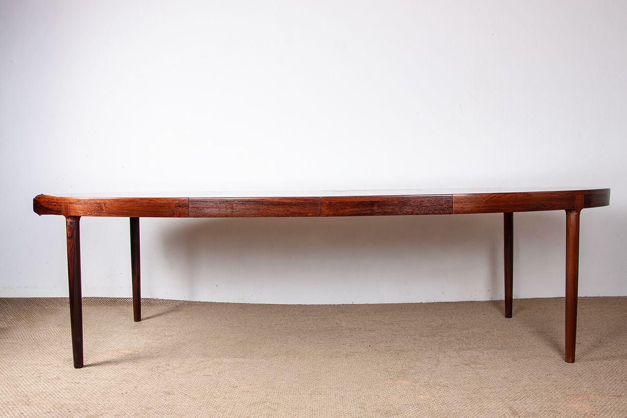 photo for sale Large Oval, Extendable Danish Rosewood Dining Table By Harry østergaard For Randers Mobelfabrik 1960.
