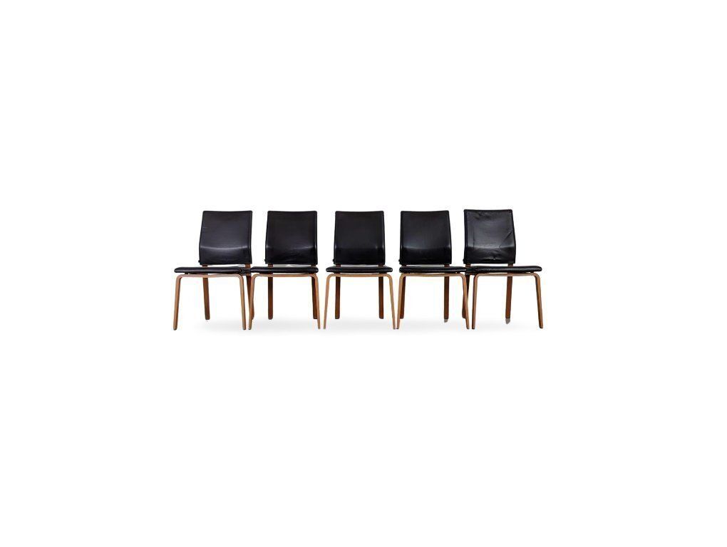 Ensemble de 5 chaises Cor Fino en cuir, design brun noyer photo furniture