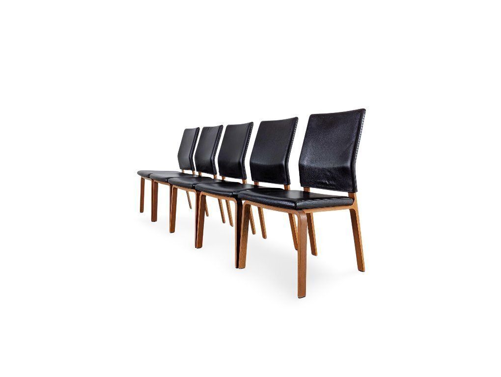 Ensemble de 5 chaises Cor Fino en cuir, design brun noyer photo 2705.0