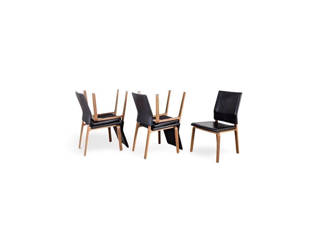 Ensemble de 5 chaises Cor Fino en cuir, design brun noyer photo buy
