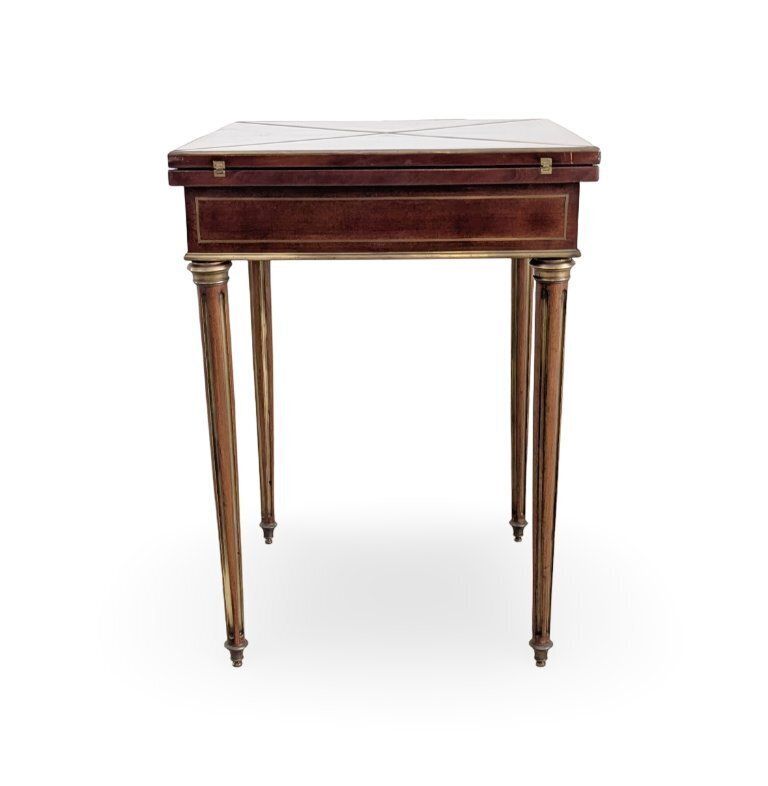 Table de jeu Louis XVI, Paul Sormani, acajou, Napoléon III photo furniture