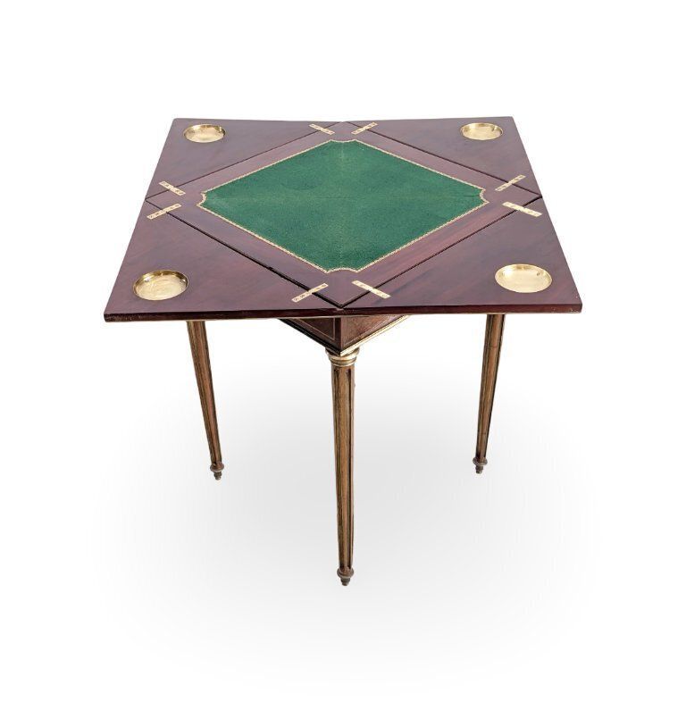 Louis XVI Gaming Table, Paul Sormani, Mahogany, Napoleon 3 photo Furniture