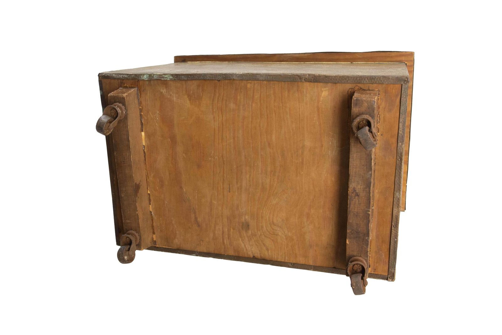 photo furniture Little Sailing Ship Coffer Pine & Embossed Copper 20th Mid C