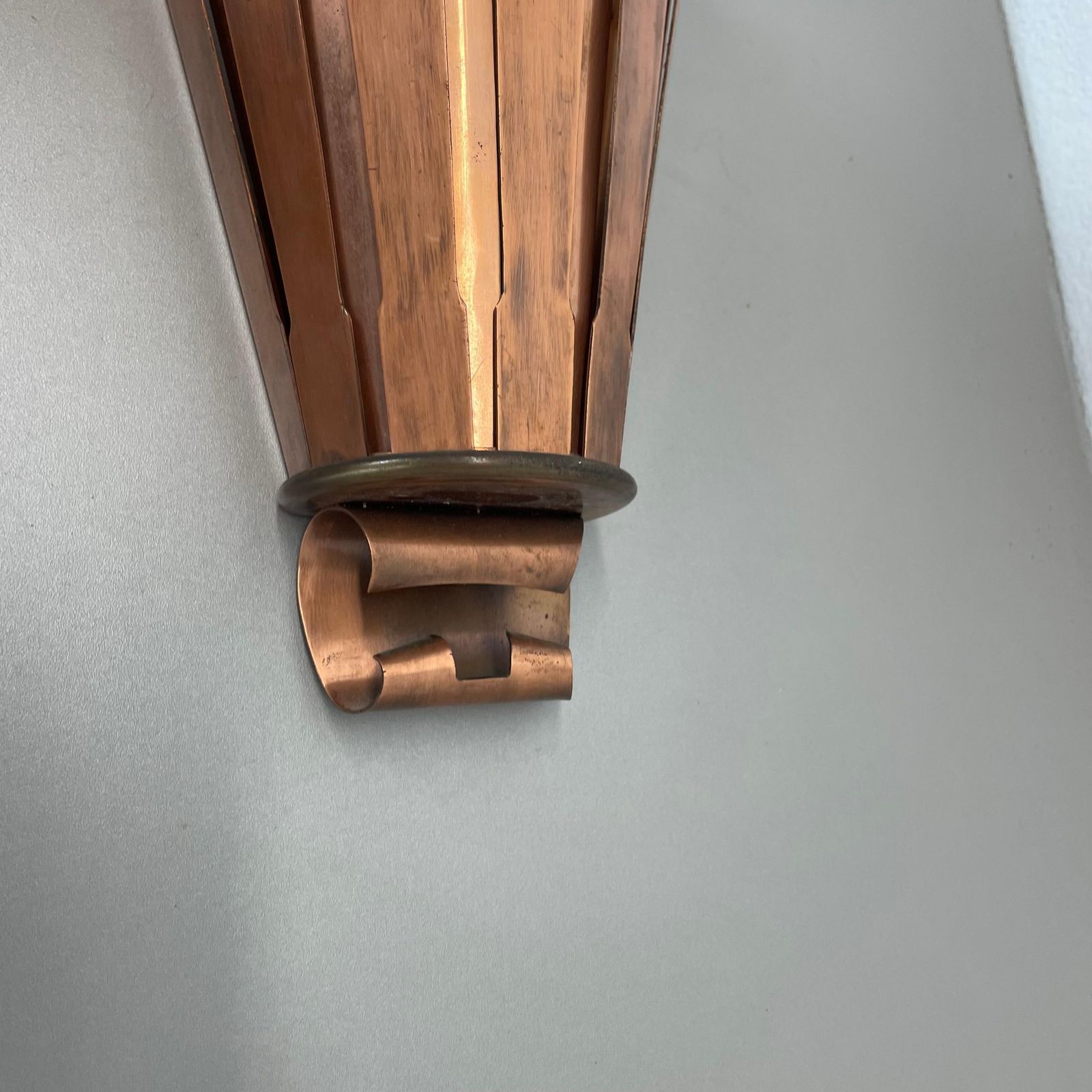 photo buy Set Of 2 Copper 25cm Gio Ponti Style Theatre Wall Light Sconces, Italy, 1950s