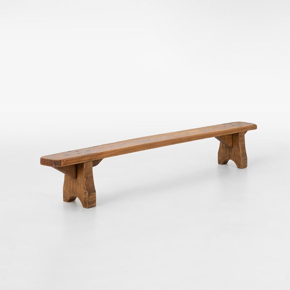 Rustic Low Bench In Wood, France, 1850s