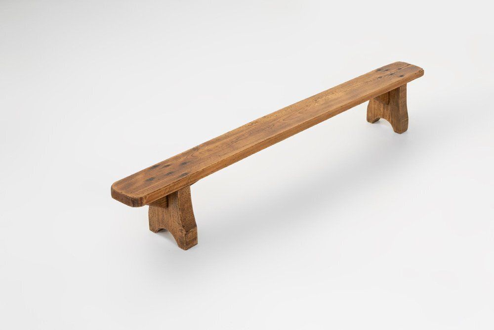 Rustic Low Bench In Wood, France, 1850s photo 1608.0