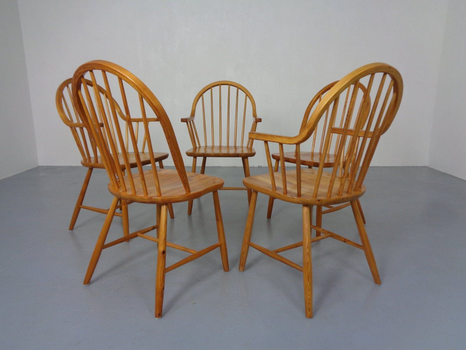 Danish Pine Chairs An Armchairs By Erik Ole Jørgensen For Tarm Stole Møbelfabrik, 1960s, Set Of 5 photo buy