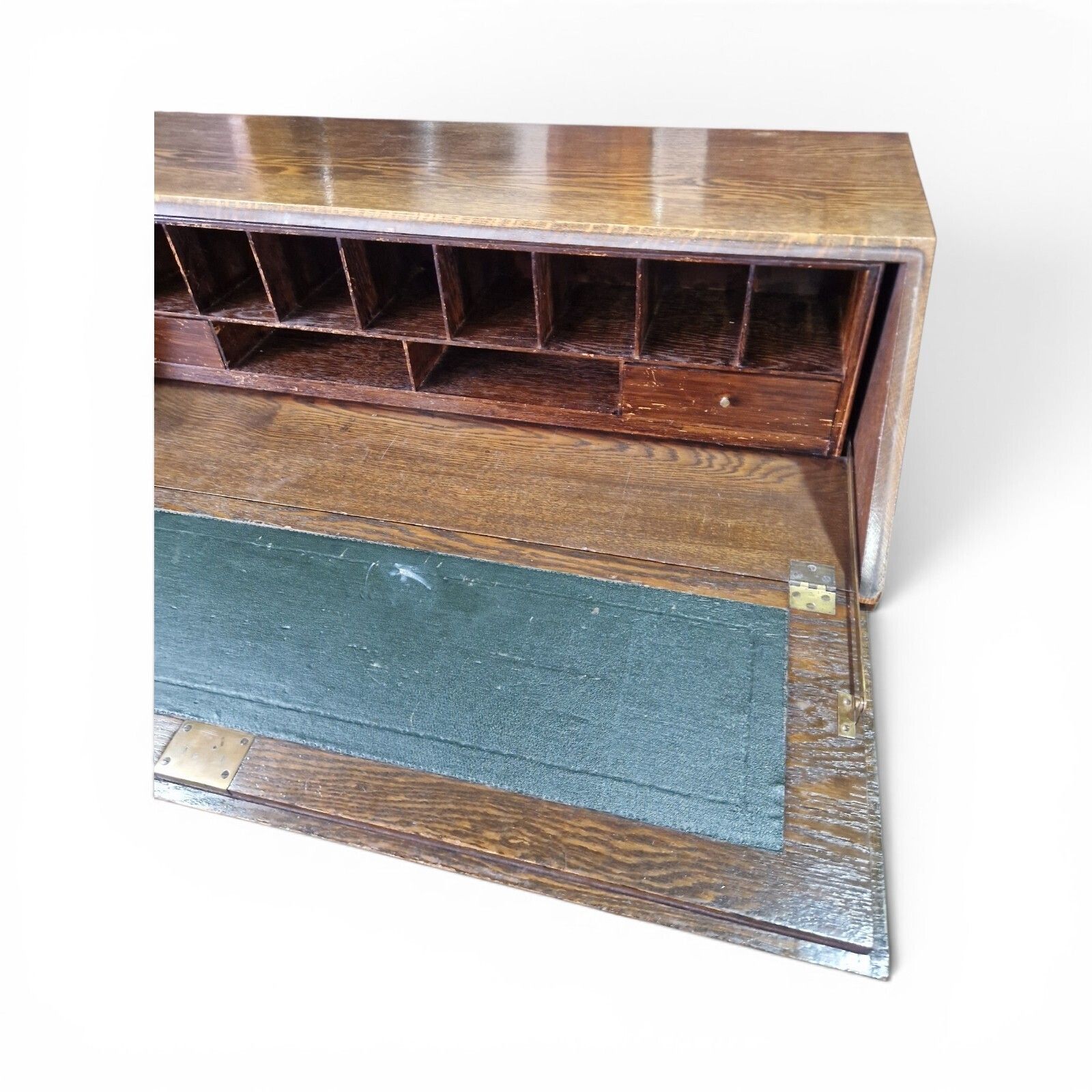photo furniture Antique Oak Bureau Writing Desk Fall Front Cabinet Drawers Old English Style