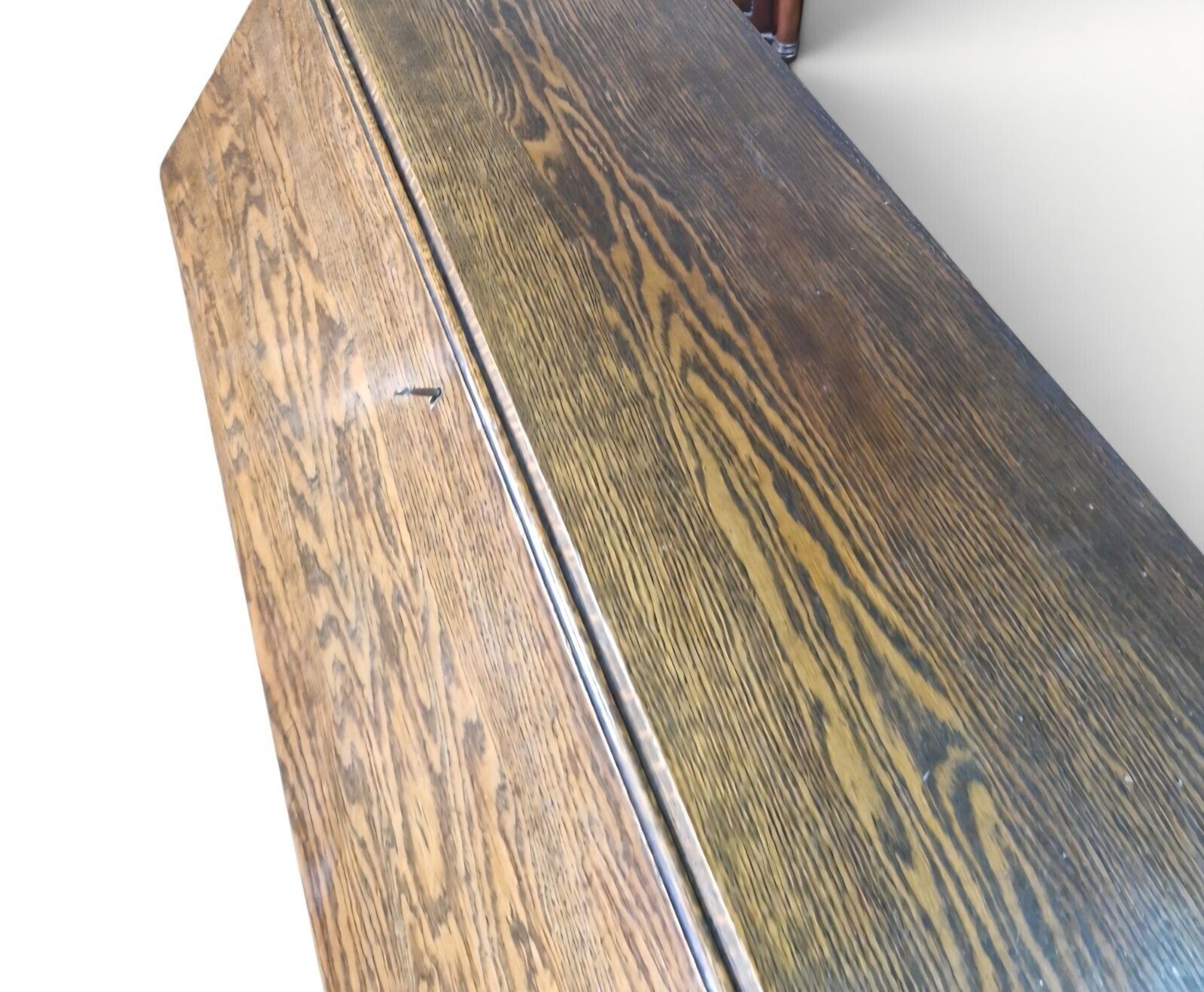 photo buy Antique Oak Bureau Writing Desk Fall Front Cabinet Drawers Old English Style