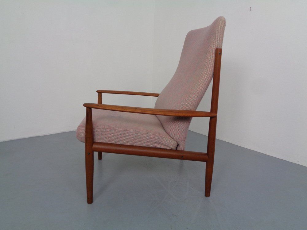 photo for sale Set Of Teak High Back Chair And Ottoman By Grete Jalk For France & Son, Denmark, 1960s