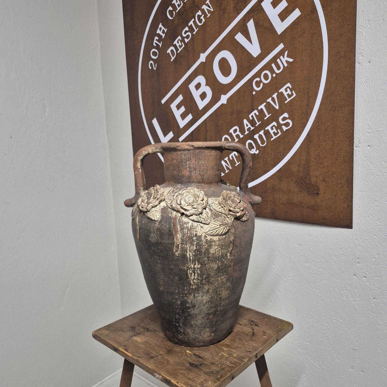 photo furniture Weathered Terracotta Twin Handled Amphora Urn   Olive Jar Planter