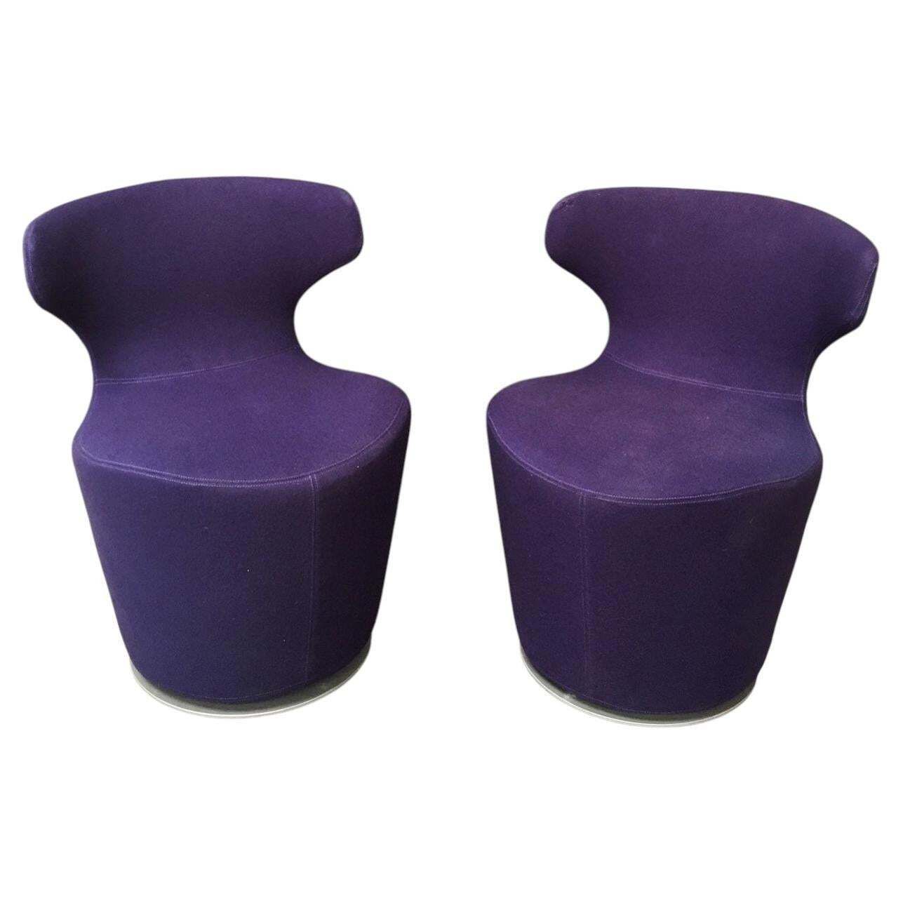 Italy Violet Fabric Set Of 2 Armchairs By B&B Italia, 2020
