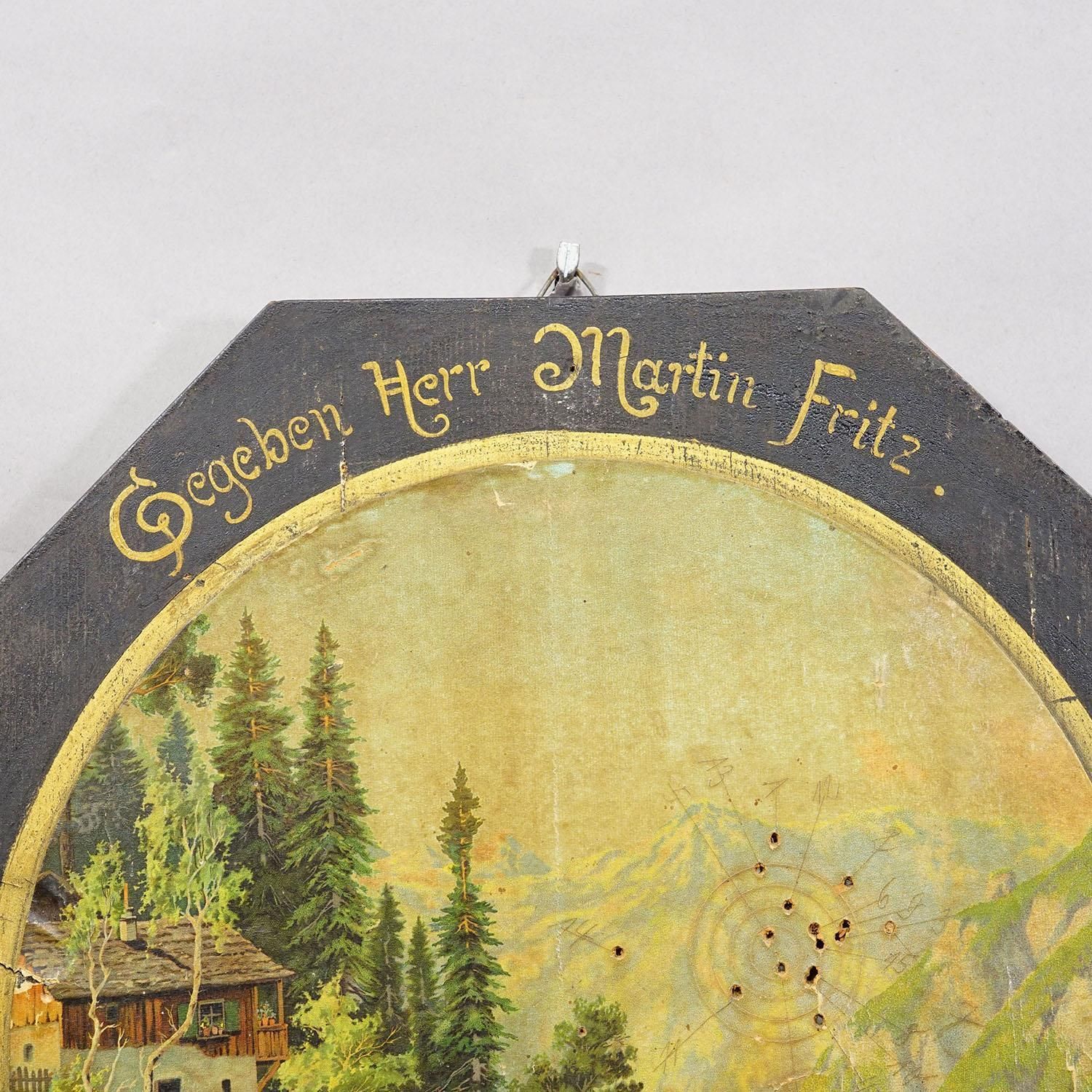 Antique Honor Target Landscape With Lake And Mountains, Germany 1925 photo 209.0