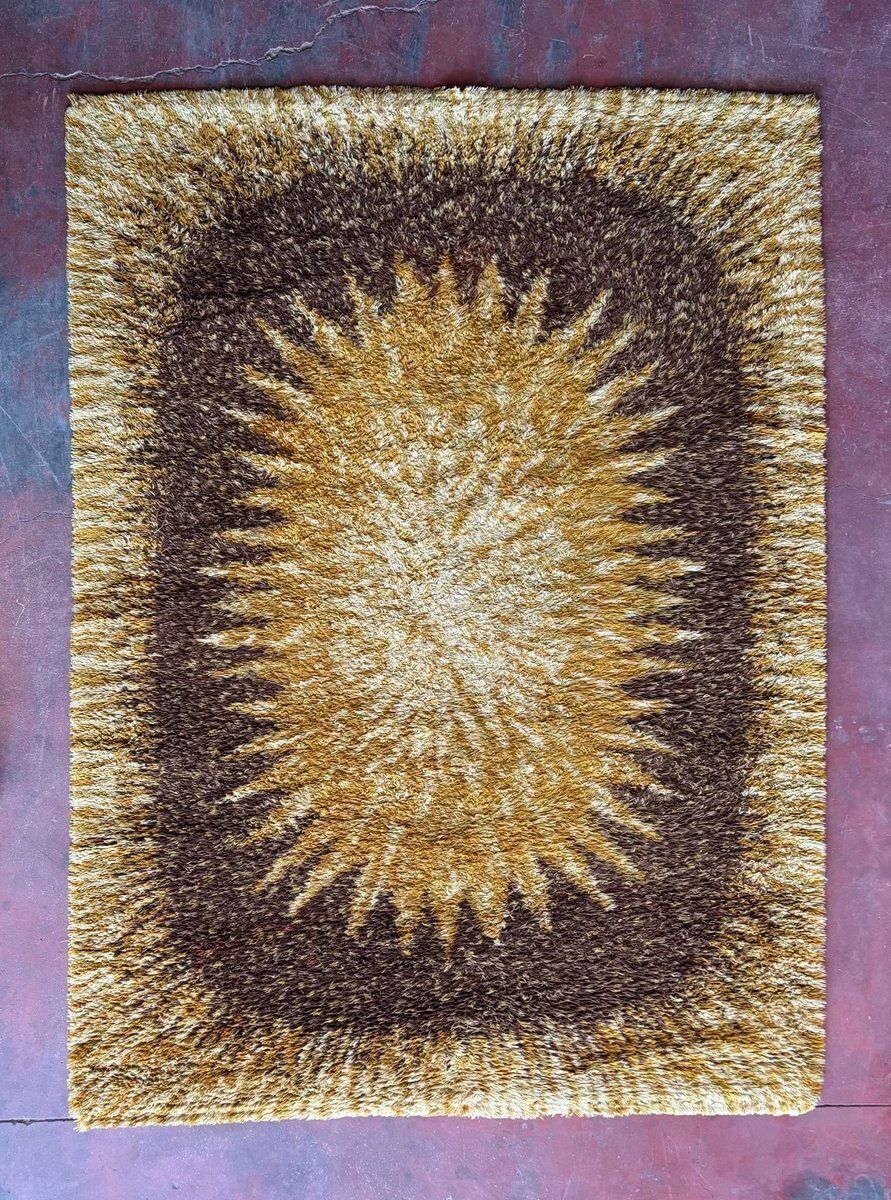 Scandinavian Rya Rug In Wool, 1970s photo for sale