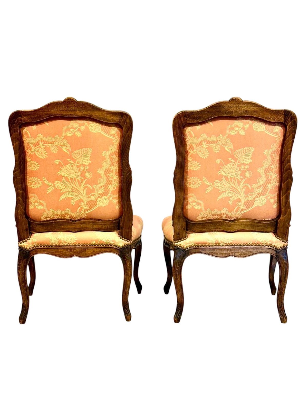 Louis XV Style Pair Of Carved Walnut Side Chairs, France C.1880 photo Furniture