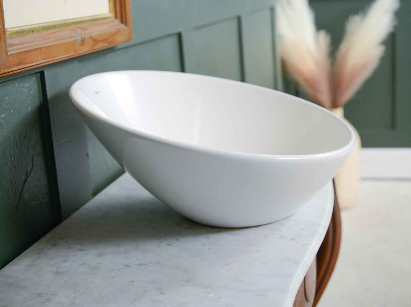 photo vinterior Antique Mahogany Marble Bathroom Vanity Unit With Sink   Sku 197