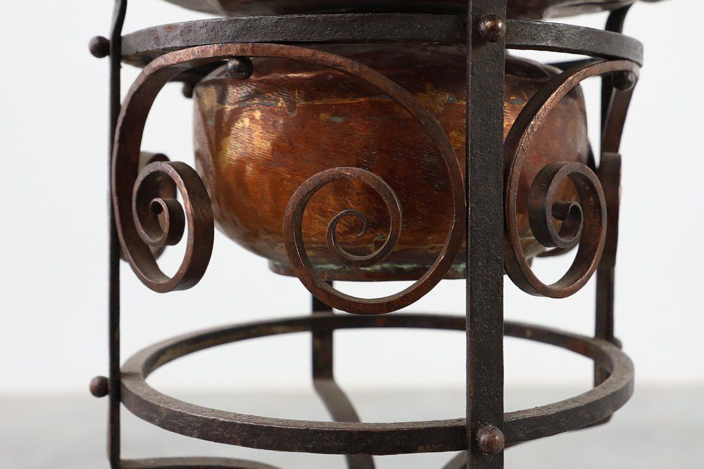 photo furniture Art Nouveau Planter In Metal And Copper, France, 1920s