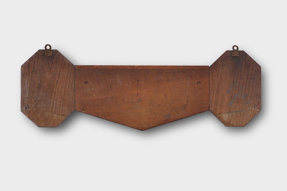 Art Deco Coat Rack In Oak And Copper, Belgium, 1920s photo vinterior